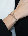 Silver Hammered Crossed Cuff Bracelet - Skeie's Jewelers