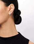 Pave-Diamond White Gold Huggies by Simon G - Skeie's Jewelers