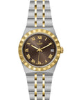 TUDOR Royal 34mm Chocolate Brown Roman Dial Steel and Yellow Gold Case- M28403-0008 - Skeie's Jewelers