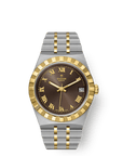 TUDOR Royal 34mm Chocolate Brown Roman Dial Steel and Yellow Gold Case- M28403-0008 - Skeie's Jewelers
