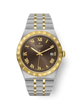 TUDOR Royal 38mm Chocolate Brown Roman Dial Steel and Yellow Gold Case-M28503-0007 - Skeie's Jewelers