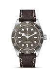 A pre-owned TUDOR Black Bay Fifty-Eight 925 (M79010SG-0001) luxury dive watch, featuring a 39mm satin-finished 925 silver case, a matte taupe dial with silver-gilded snowflake hands, and a matching taupe rotatable bezel.