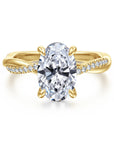 Gabriel & Co. 14K Yellow Gold Oval Diamond Engagement Ring - Skeie's Jewelers
