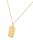 14k Yellow Gold Engravable Dog Tag Pendant