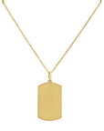 14k Yellow Gold Engravable Dog Tag Pendant