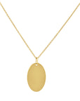 14k Yellow Gold Engravable Oval Pendant