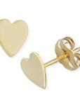 Yellow Gold Heart Stud Earrings by Carla | Nancy B. Yellow Gold