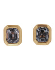 Emerald Cut Bezel Set Gray Spinel Studs by Kimberly Collins - Skeie's Jewelers