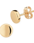 Yellow Gold Flat Round Stud Earrings by Carla | Nancy B. - Skeie's Jewelers