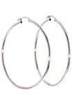 White Gold Tube Hoop Earrings by Carla | Nancy B. large