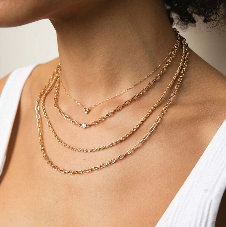 Zoe Chicco Double Layer Chain Necklace