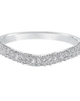 Diamond Pave Curved Wedding Band Ring by Frederick Goldman Front