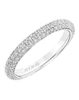Artcarved Three Row Pave Diamonds Wedding Band