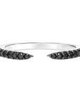Black Diamond White Gold Open Ring by Frederick Goldman Flat