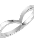 White Gold Curved 'V' Band Women's Ring