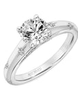 Round Diamond Celestial Engagement Ring in 14k White Gold