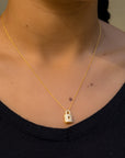 Roberto Coin Diamond Lock Necklace Pendant in Gold