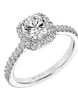 Round Diamond Engagement Ring with Halo Twist Gallery Side