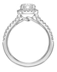 Round Diamond Engagement Ring with Halo Twist Gallery Side