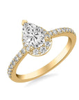 Pear-Shaped Ascending Halo Engagement Ring by Frederick Goldman