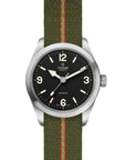 Tudor Ranger 39mm steel case Green, red and beige fabric strap - Skeie's Jewelers