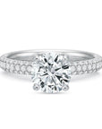 Round Diamond Rounded Pave Diamond Engagement Ring Front