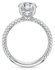 Round Diamond Rounded Pave Diamond Engagement Ring Side