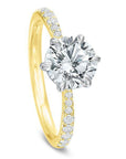 Two-Tone Gold Diamond Sidestone Engagement Ring by Precision Set Angle