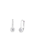 Roberto Coin Diamond Bezel Euro Dangle Earrings in 18k White Gold