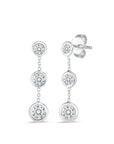 Roberto Coin Diamond Drop Earrings Bezel Drops in 18k White Gold