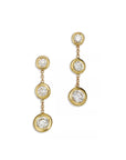 Roberto Coin Diamond Drop Earrings Bezel Drops in 18k Yellow Gold