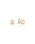 Roberto Coin Diamond Bezel Stud Earrings in 18k Yellow Gold
