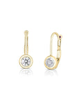 Roberto Coin Diamond Bezel Euro Dangle Earrings in 18k Yellow Gold