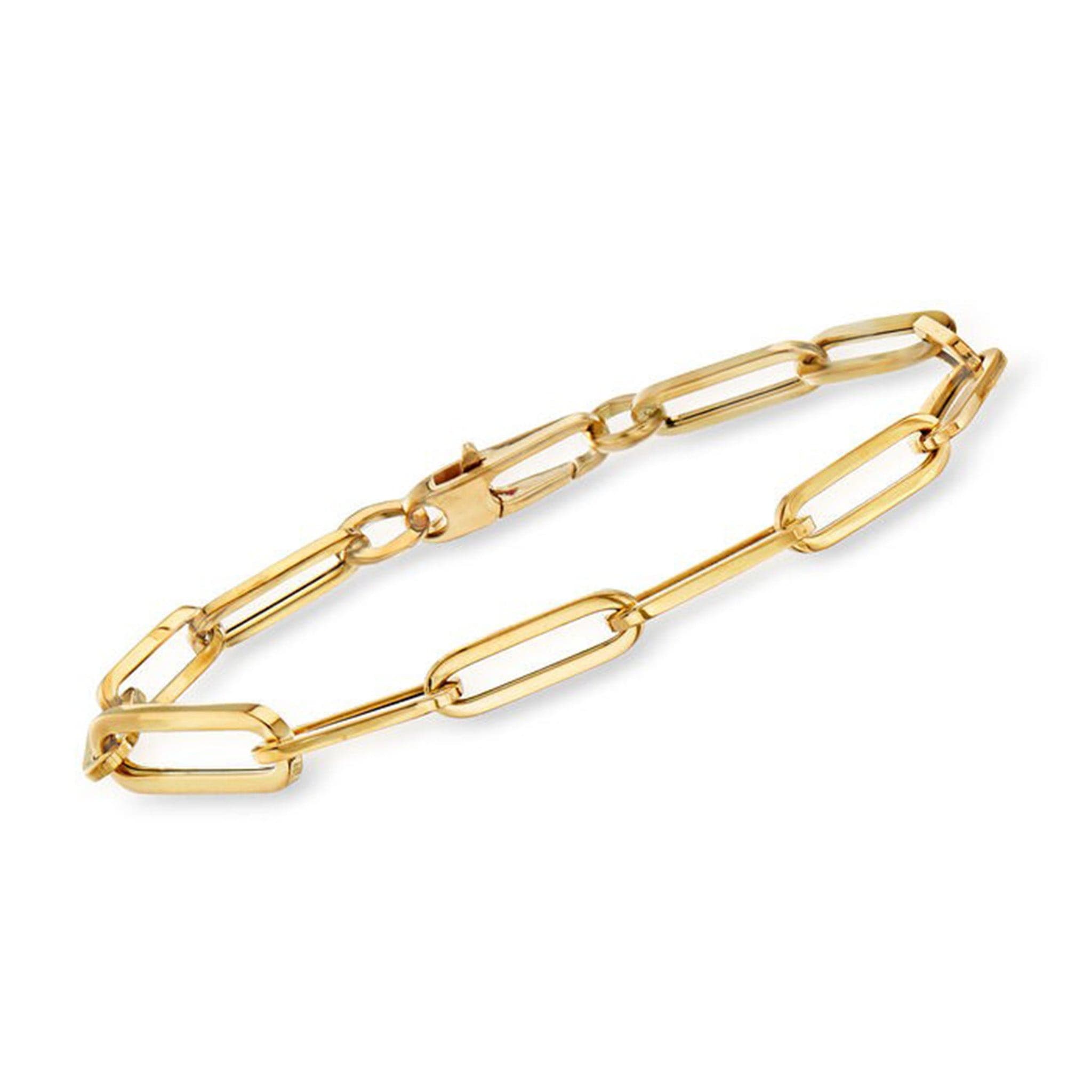 Roberto Coin Thin Paper Clip Link Necklace in 18K Yellow Gold