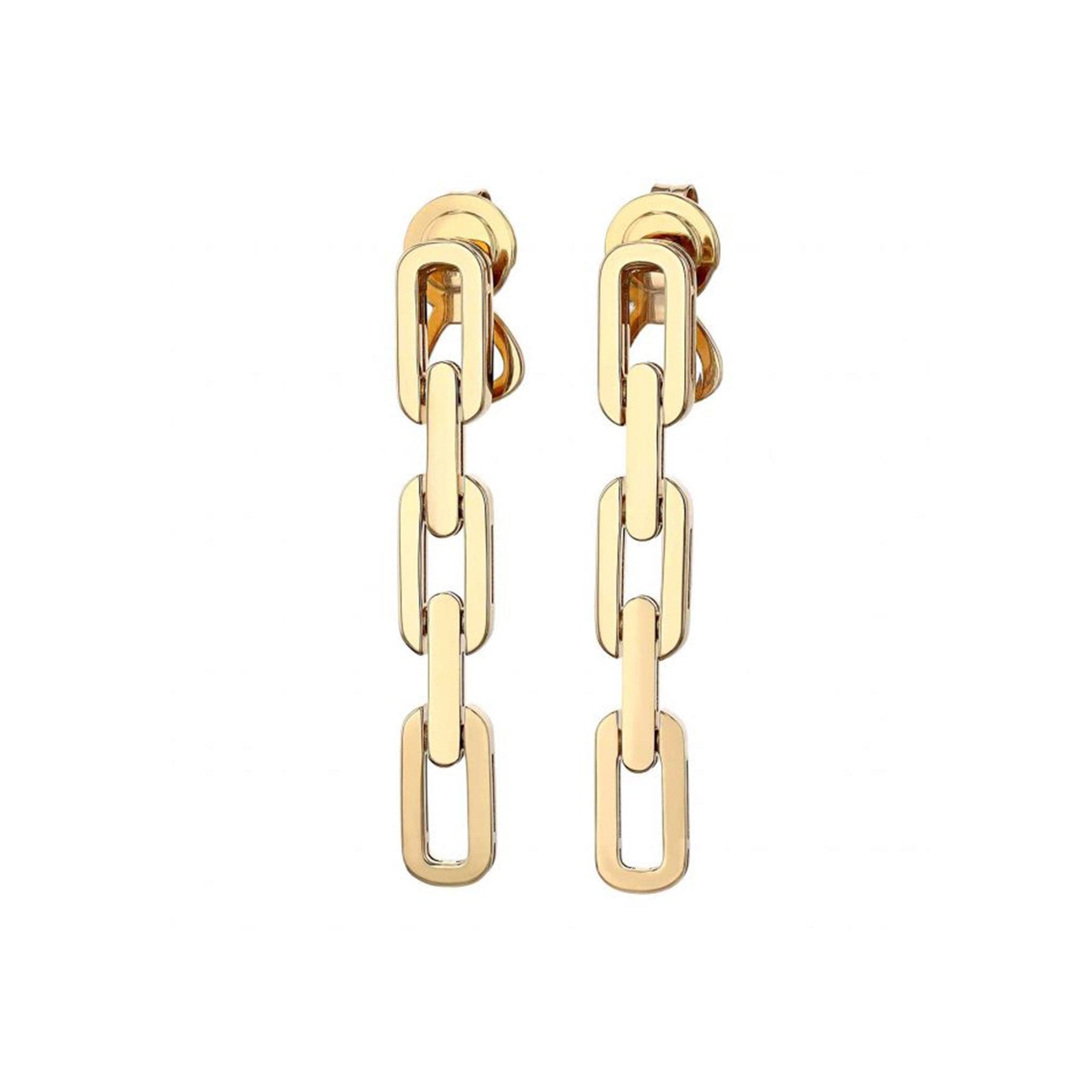 Louis Vuitton LV Volt Curb Chain Earrings in 18k Yellow Gold