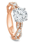 Rose Gold Bezel Twist Engagement Ring by Precision Set