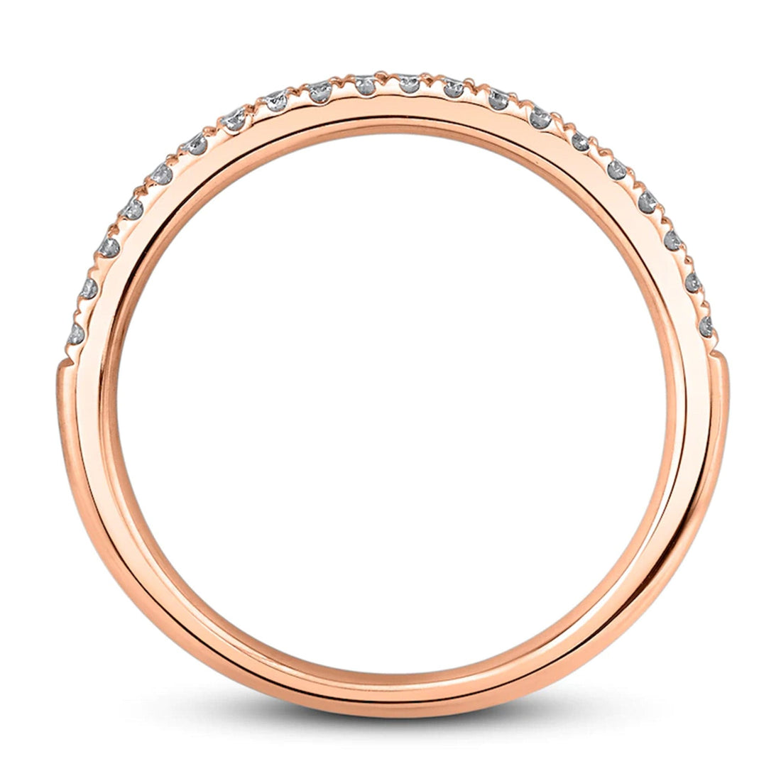 Rose Gold Diamond 2.3mm Band Ring by Shy Creation Angled Side