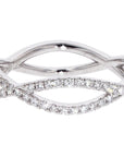 Precision Set 18K Half Twist Diamond Wedding Band Ring