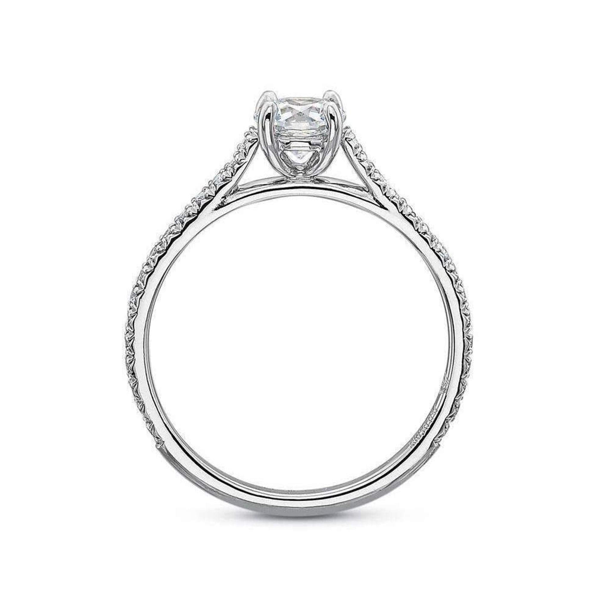 Precision Set Round Brilliant Diamond Gold & Platinum Engagement Ring