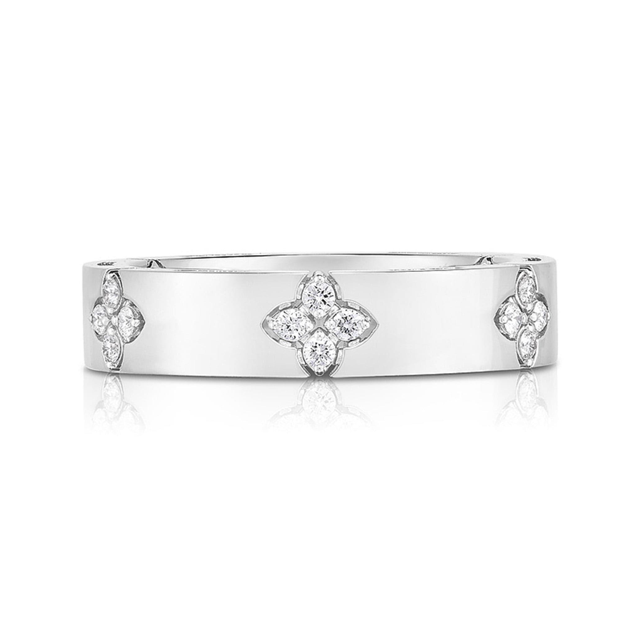 18K WHITE GOLD LOVE IN VERONA NARROW WIDTH BANGLE