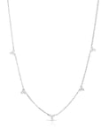Roberto Coin Diamond Flower Station Necklace Five White Gold