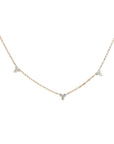 Roberto Coin Diamond Flower Station Necklace Yellow Gold Five