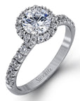 Prong Set .48ctw Diamond Halo Engagement Ring by Simon G Round