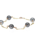 Tahitian Black Pearl Bracelet in Yellow Gold