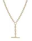 Zoe Chicco 14k Gold Oval Link Chain Faux Toggle Necklace | MSLN-3-14K
