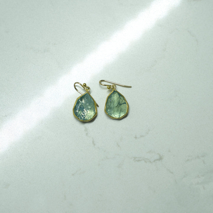 Rough-Cut Aquamarine Dangles