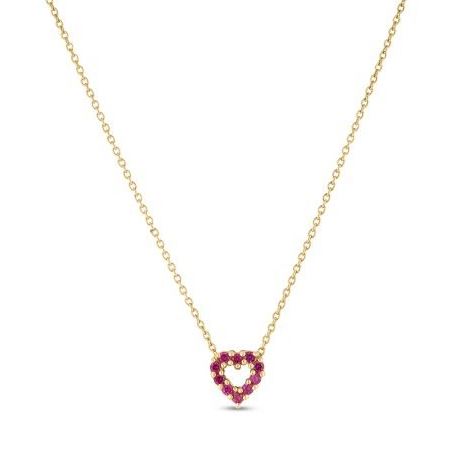 Roberto Coin Tiny Treasures Reversible Diamond & Gemstone Heart Necklace - Skeie's Jewelers