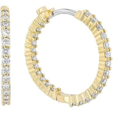 Roberto Coin 22mm Inside-Out Diamond Hoops