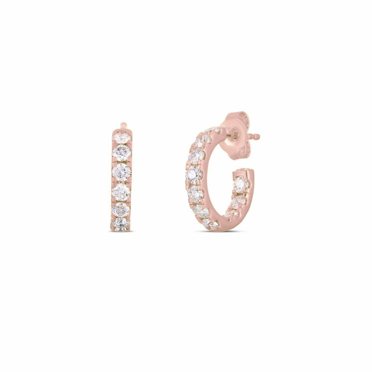 Roberto Coin 15mm Diamond Hoops - Skeie's Jewelers