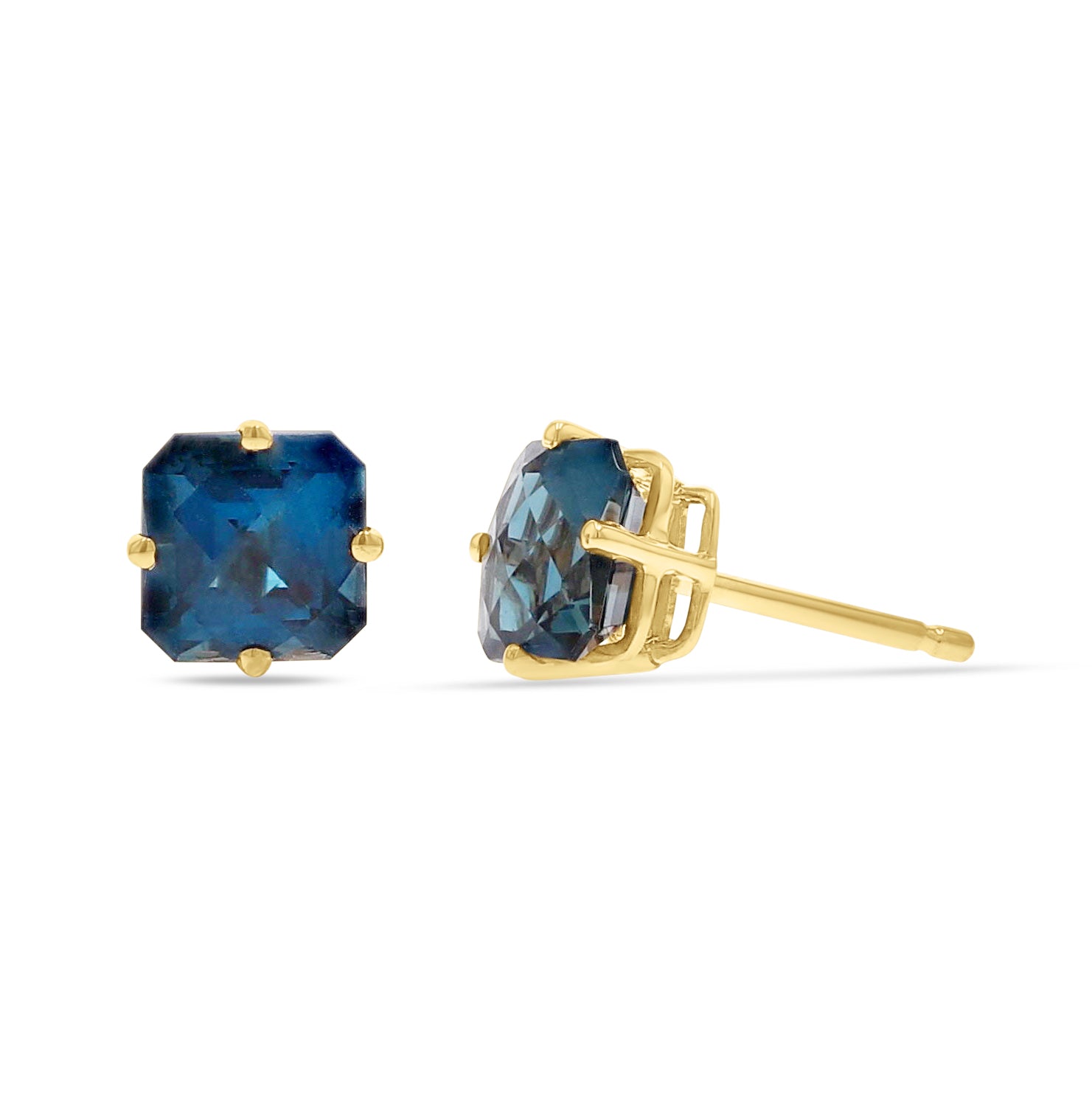 London Blue Topaz Cushion Cut Studs - Skeie's Jewelers